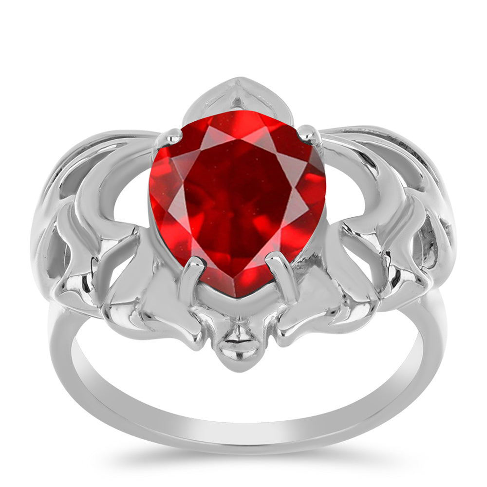 Anel de Prata com Ágata Vermelha  Contraste: Cabeca de Veado (800) 3 