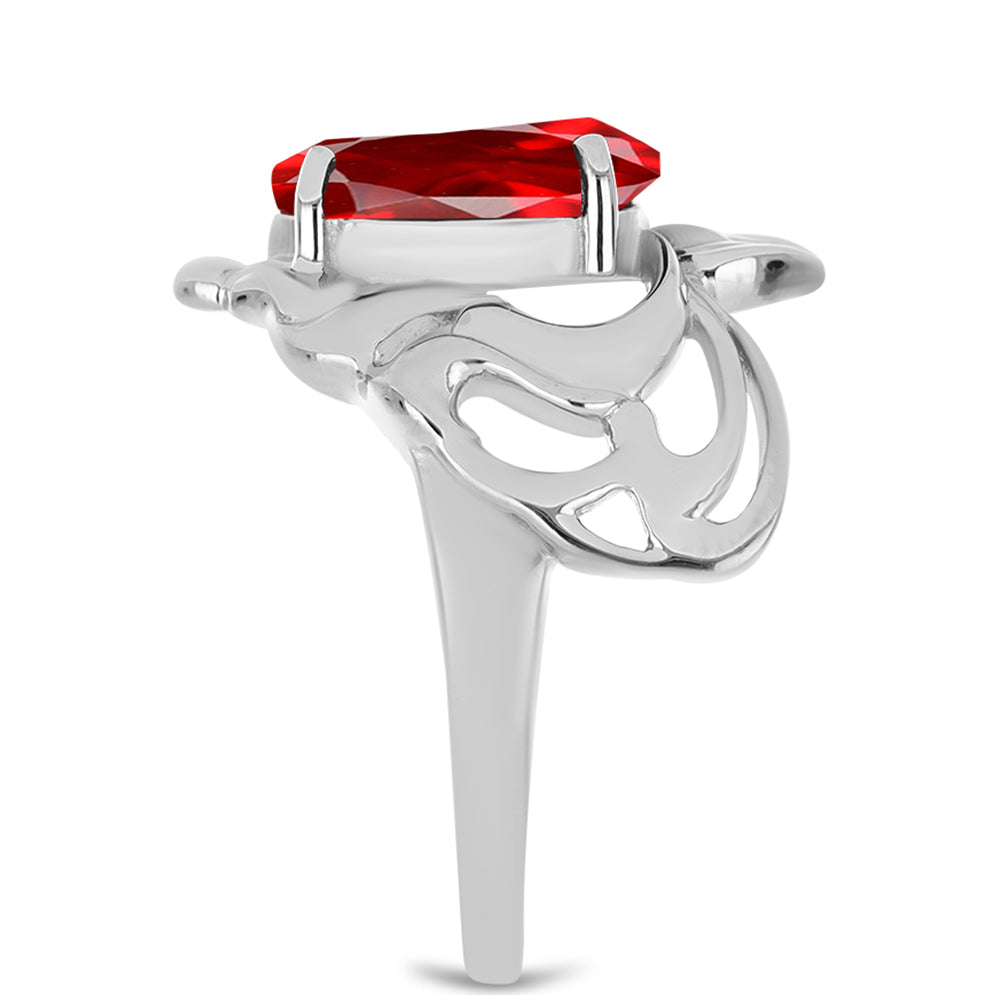 Anel de Prata com Ágata Vermelha  Contraste: Cabeca de Veado (800) 4 