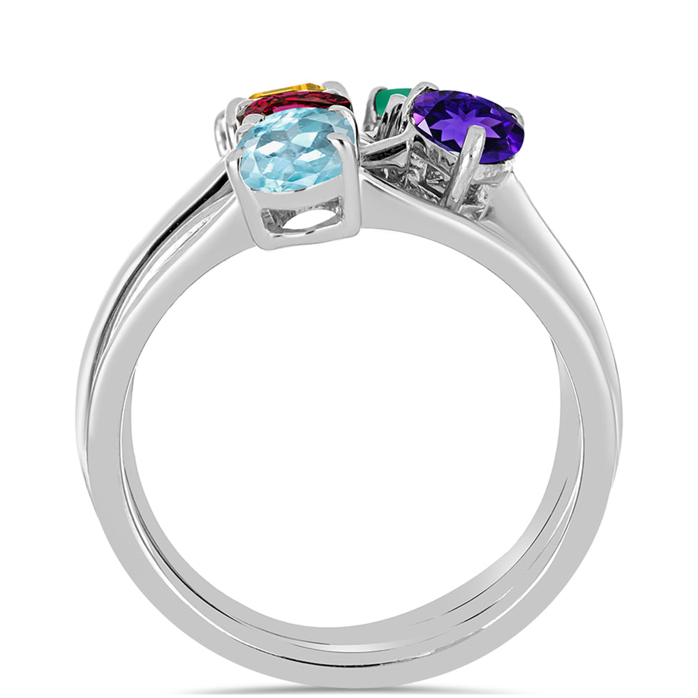 Conjunto de Prata com Ametista de Marrocos e Ágata Verde ( Anel )  Contraste: Cabeca de Veado (800)