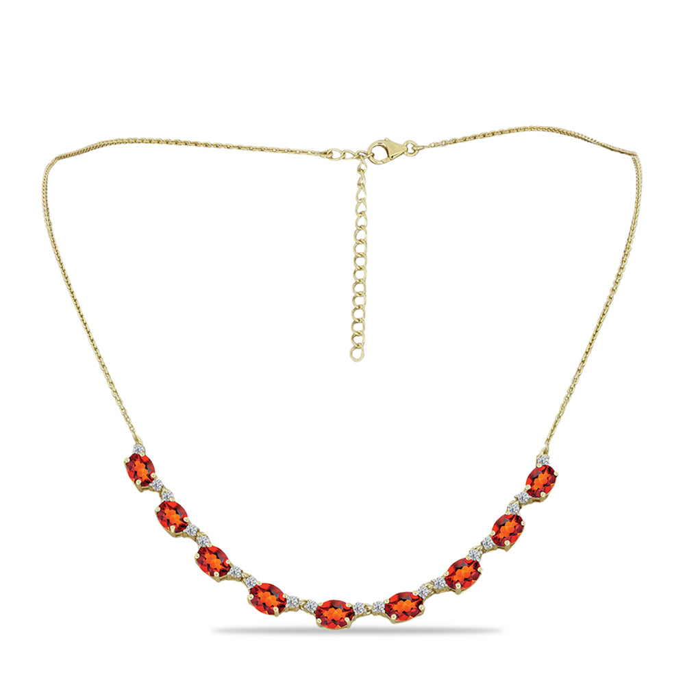 Colar de Prata com Banho de Ouro com Citrino Madeira e Topázio Branco  Contraste: Cabeca de Veado (800) 1 