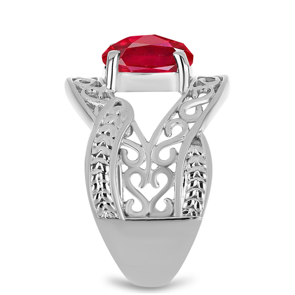 Anel de Prata com Ágata Vermelha  Contraste: Cabeca de Veado (800) 4 