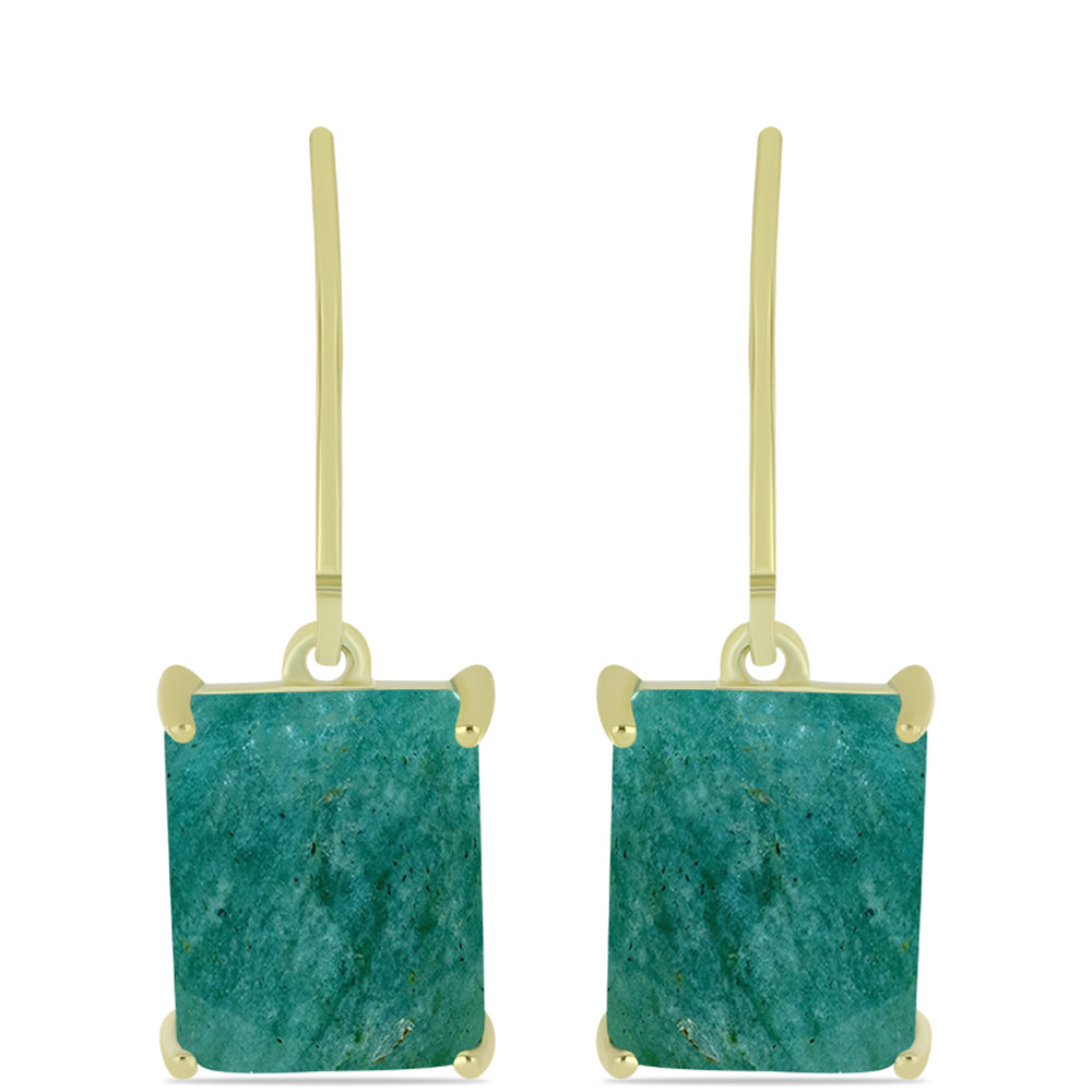 Brincos de Prata com Banho de Ouro com Amazonita 1 