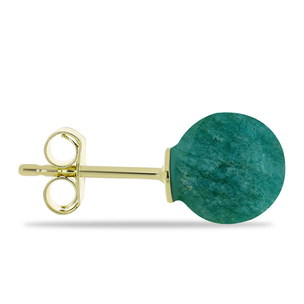 Brincos de Prata com Banho de Ouro com Amazonita 2 