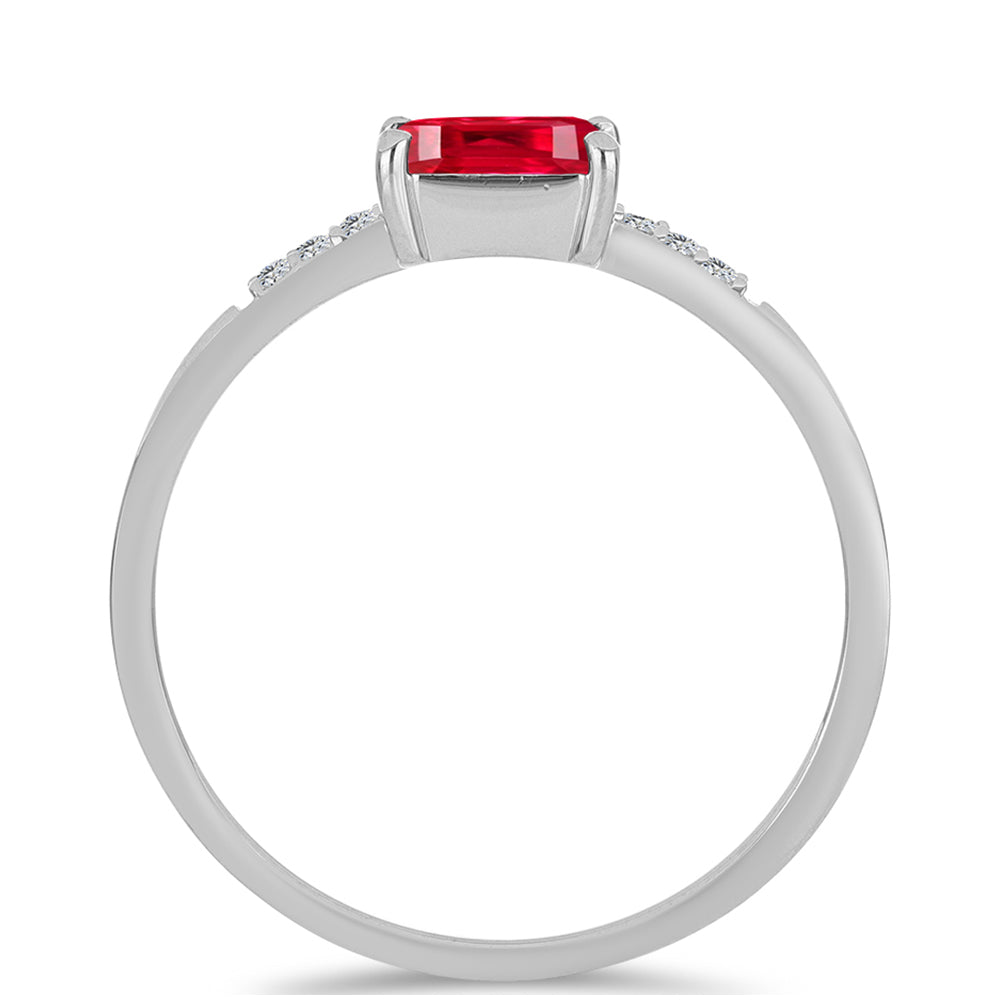 Anel de Prata com Ágata Vermelha e Topázio Branco 2 