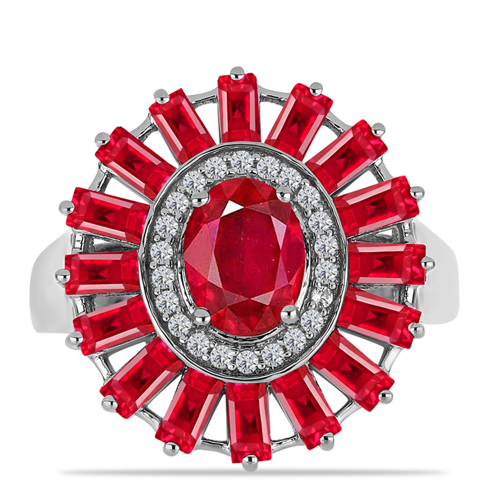 Anel de Prata com Ágata Vermelha  Contraste: Cabeca de Veado (800)