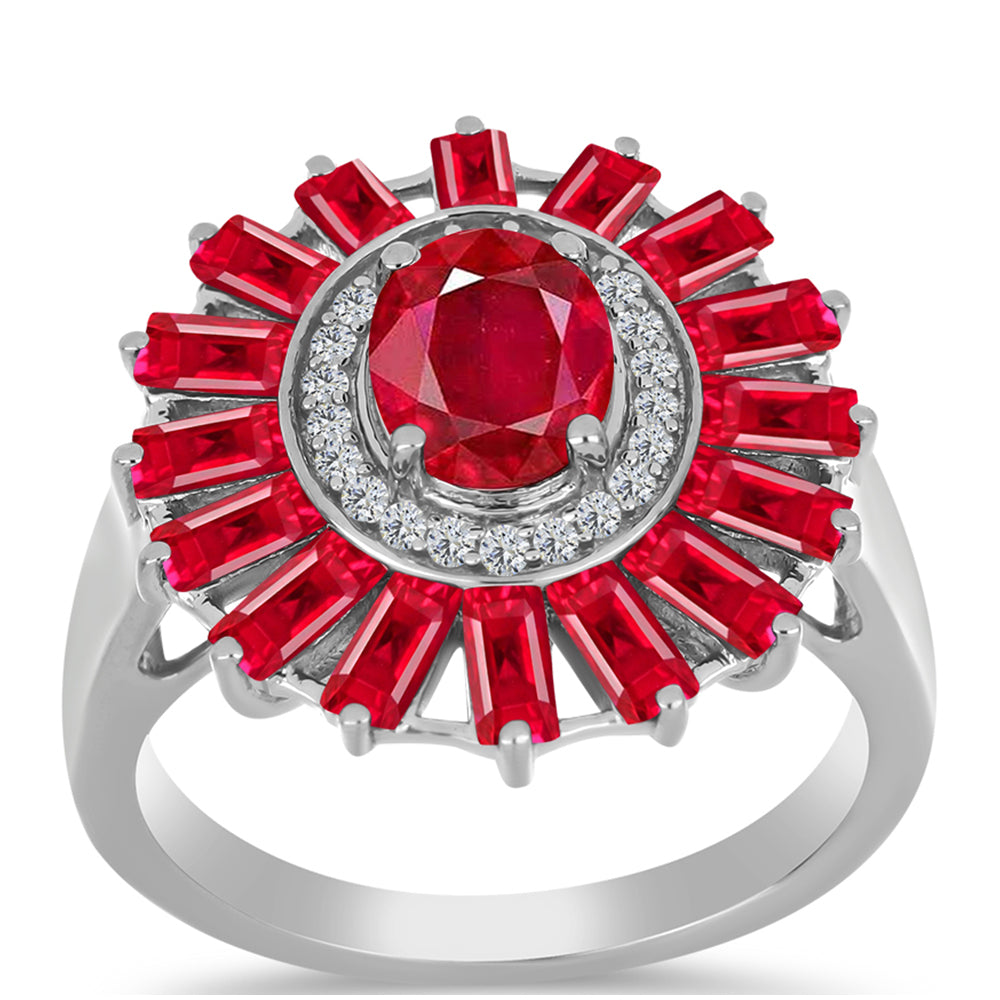 Anel de Prata com Ágata Vermelha  Contraste: Cabeca de Veado (800)