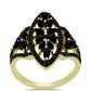 Anel de Prata com Banho de Ouro com Espinela Preta  Contraste: Cabeca de Veado (800)