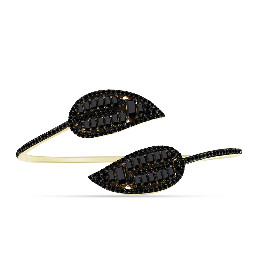 Pulseira de Prata com Banho de Ouro com Espinela Preta  Contraste: Cabeca de Veado (800) 2 