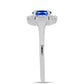 Anel de Prata com Safira Azul Australiana e Zircão Branco