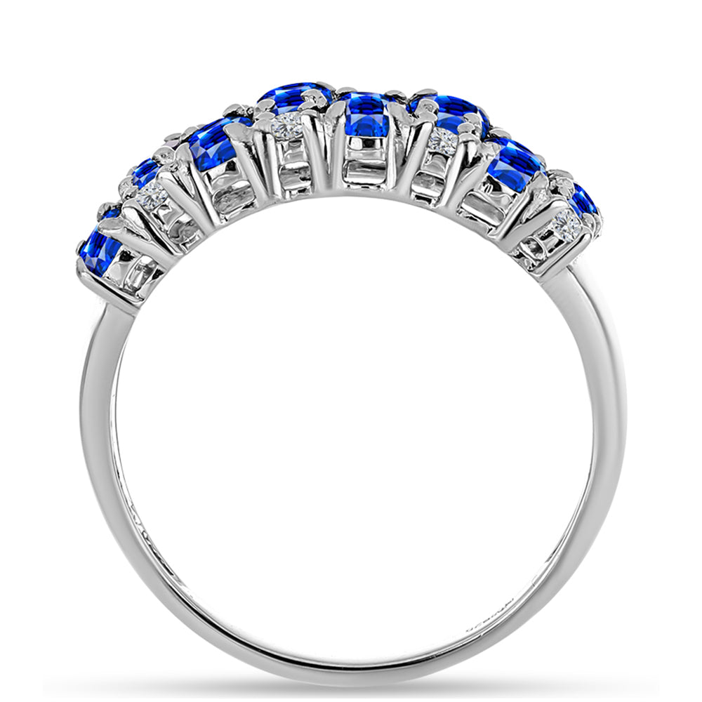 Anel de Prata com Safira Azul Australiana e Topázio Branco 3 