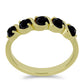 Anel de Prata com Banho de Ouro com Espinela Preta