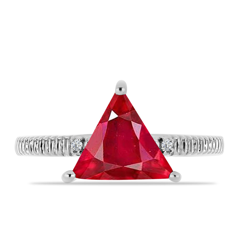 Anel de Prata com Ágata Vermelha e Topázio Branco