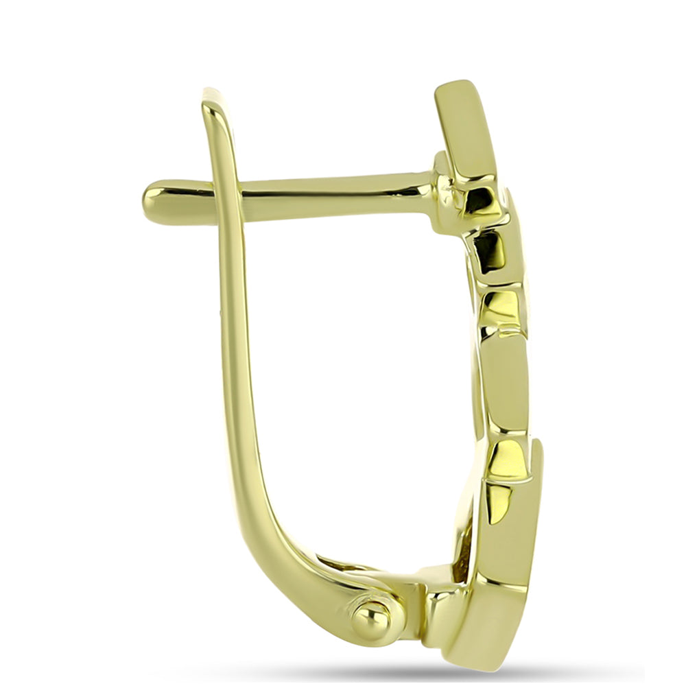 Brincos de Prata com Banho de Ouro com Diamante Azul e Topázio Branco