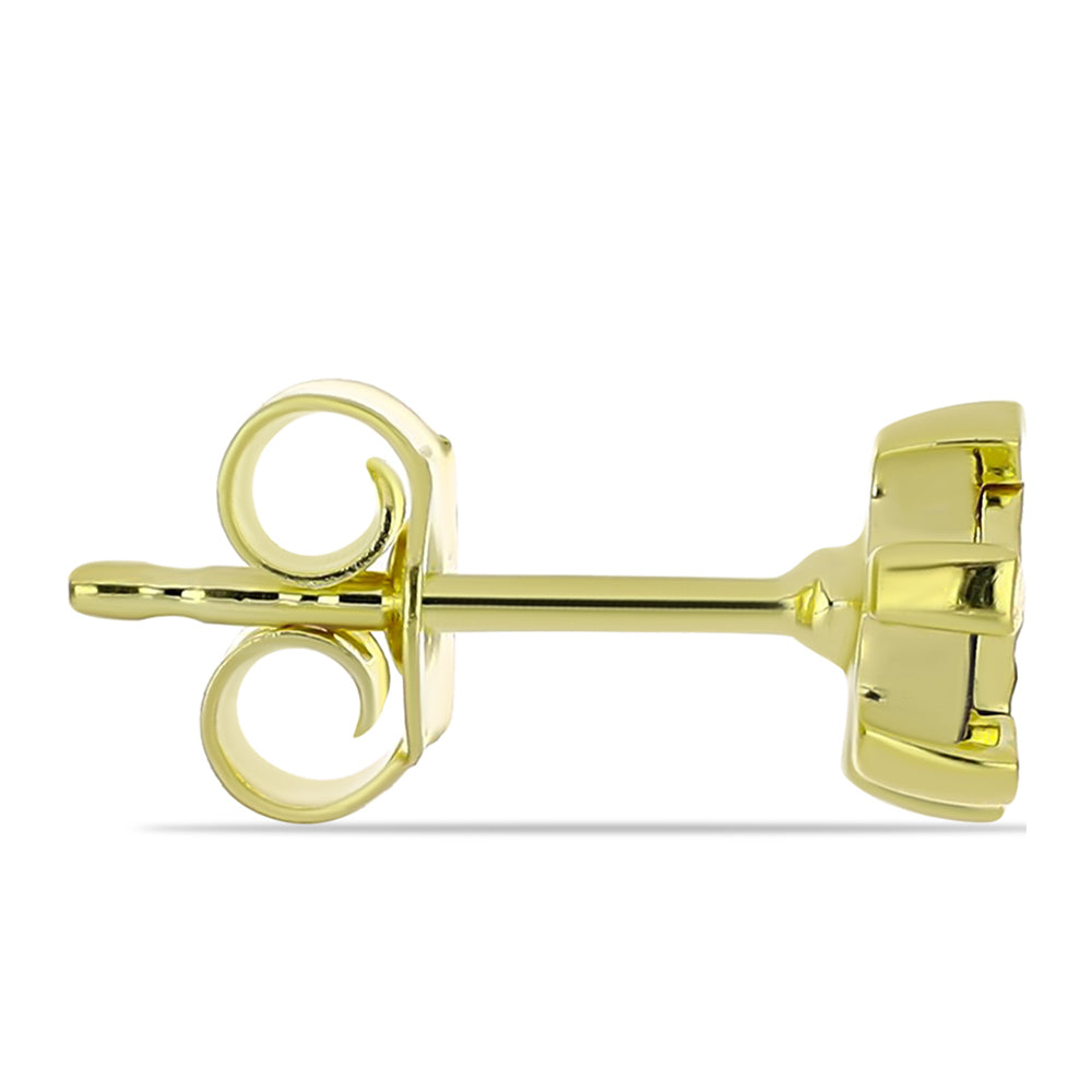 Conjunto de Prata com Banho de Ouro com Diamante Azul ( Brincos+Pendente ) 4 