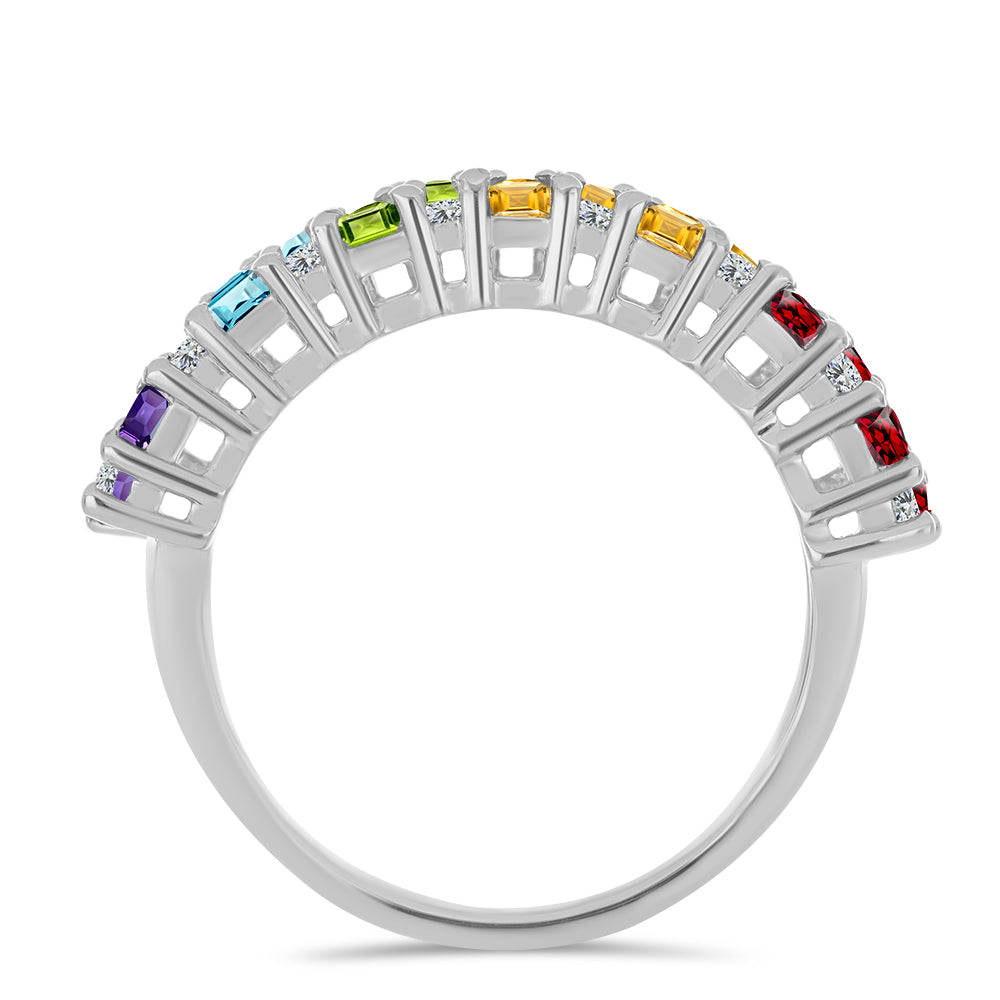 Anel de Prata com Ametista de Marrocos e Peridoto de Changbai  Contraste: Cabeca de Veado (800)