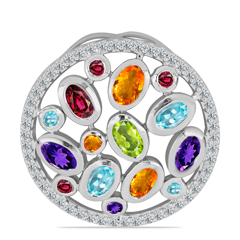 Pendente de Prata com Ametista de Marrocos e Peridoto de Changbai  Contraste: Cabeca de Veado (800) 1 