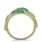 Anel de Prata com Banho de Ouro com Esmeralda do Brasil  Contraste: Cabeca de Veado (800)