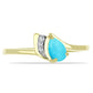 Anel de Prata com Banho de Ouro com Turquesa Bela Adormecida e Topázio Branco