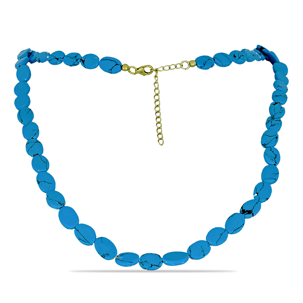 Colar de Prata com Banho de Ouro com Turquesa Bela Adormecida