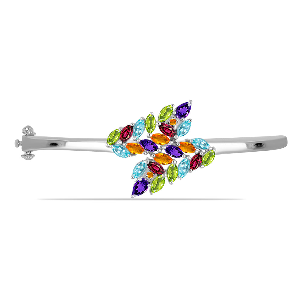 Pulseira de Prata com Ametista de Marrocos e Citrino Dourado do Rio Grande  Contraste: Cabeca de Veado (800)