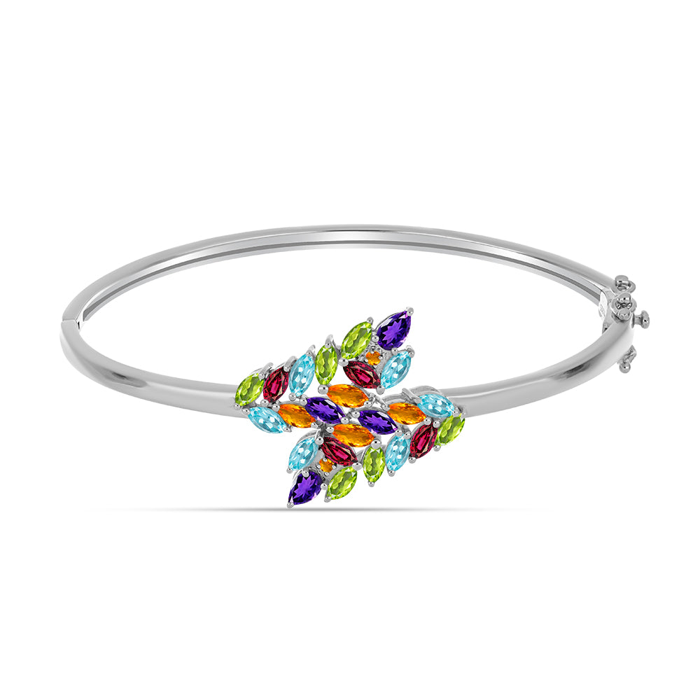 Pulseira de Prata com Ametista de Marrocos e Citrino Dourado do Rio Grande  Contraste: Cabeca de Veado (800)