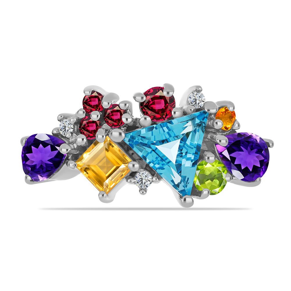 Anel de Prata com Ametista de Marrocos e Citrino Dourado do Rio Grande  Contraste: Cabeca de Veado (800) 2 