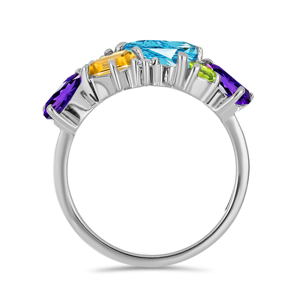 Anel de Prata com Ametista de Marrocos e Citrino Dourado do Rio Grande  Contraste: Cabeca de Veado (800) 3 