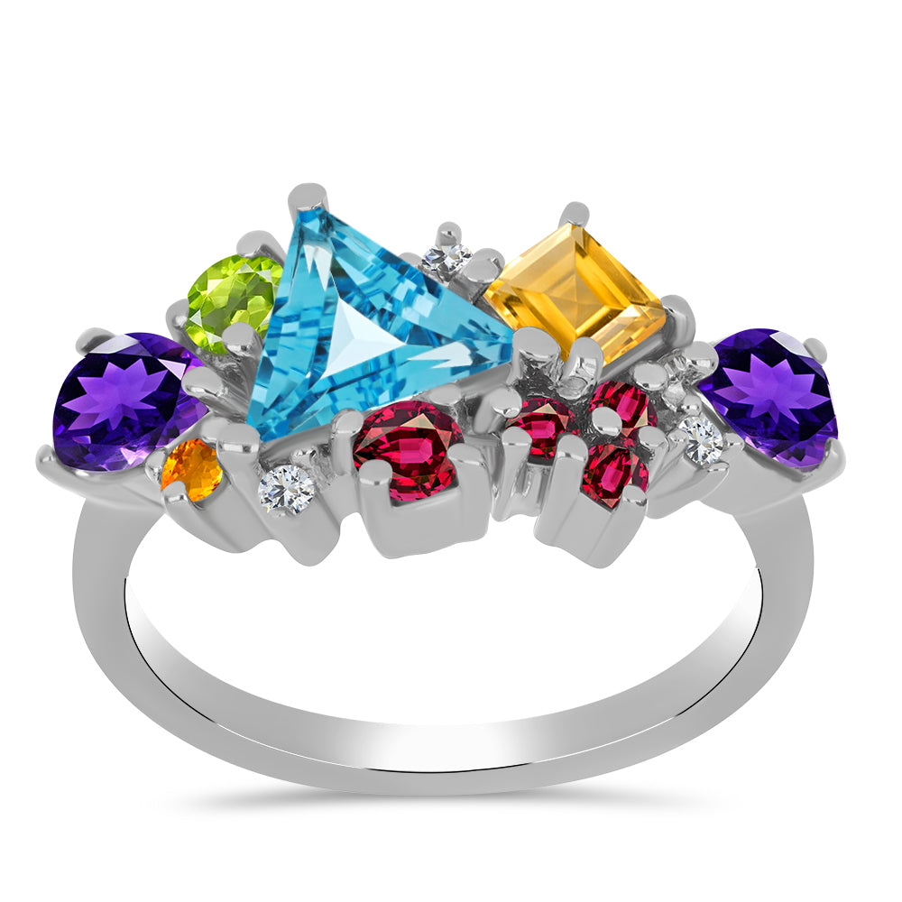 Anel de Prata com Ametista de Marrocos e Citrino Dourado do Rio Grande  Contraste: Cabeca de Veado (800) 1 