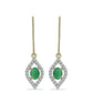 Brincos de Prata com Banho de Ouro com Esmeralda do Brasil e Topázio Branco