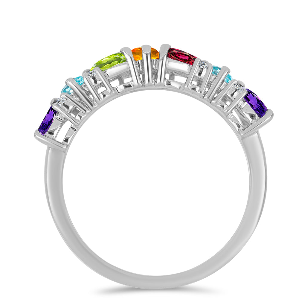 Anel de Prata com Ametista de Marrocos e Citrino Dourado do Rio Grande 3 