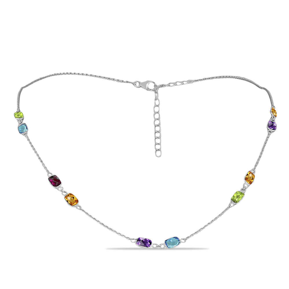 Colar de Prata com Ametista de Marrocos e Peridoto de Changbai  Contraste: Cabeca de Veado (800)