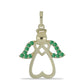 Pendente de Prata com Banho de Ouro com Esmeralda do Brasil