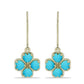 Brincos de Prata com Banho de Ouro com Turquesa Bela Adormecida