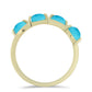 Anel de Prata com Banho de Ouro com Turquesa Bela Adormecida