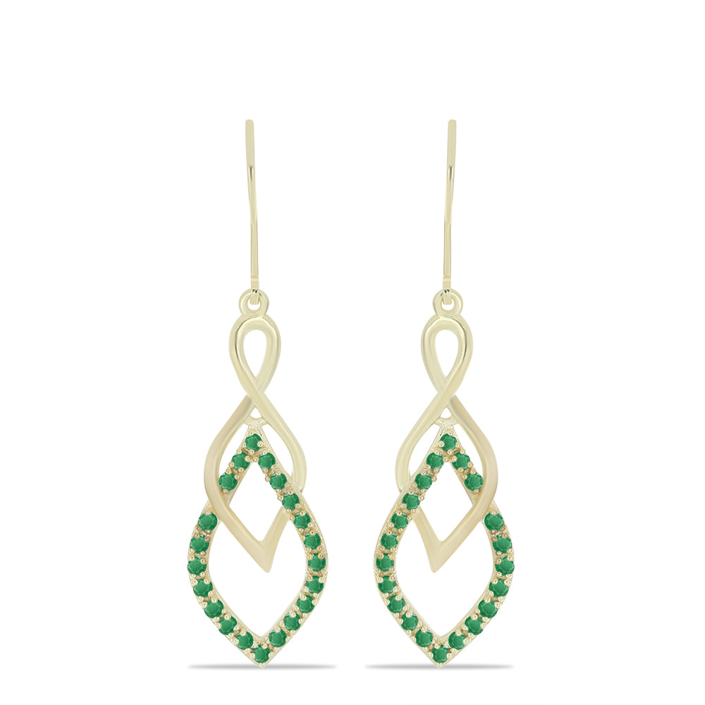 Brincos de Prata com Banho de Ouro com Esmeralda do Brasil 1 