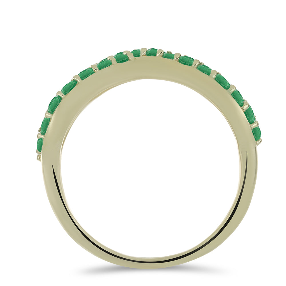 Anel de Prata com Banho de Ouro com Esmeralda do Brasil  Contraste: Cabeca de Veado (800) 2 