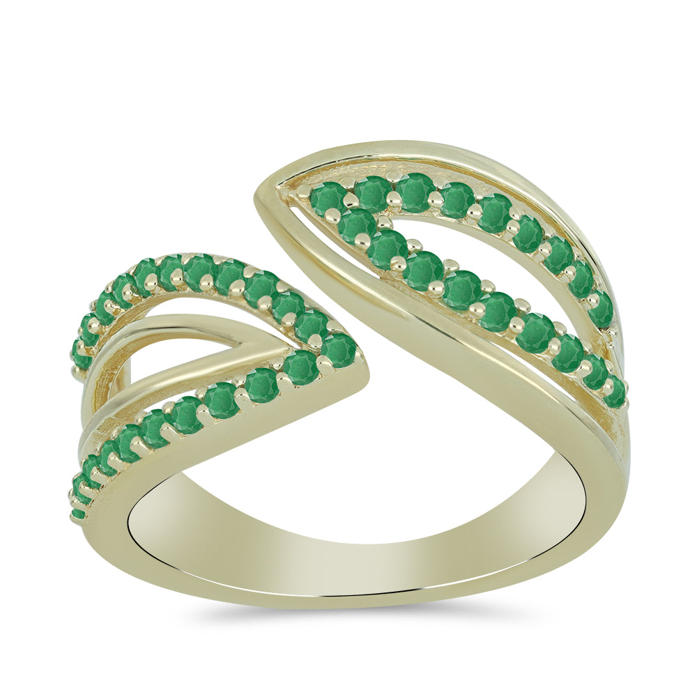 Anel de Prata com Banho de Ouro com Esmeralda do Brasil  Contraste: Cabeca de Veado (800) 3 