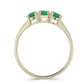 Anel de Prata com Banho de Ouro com Esmeralda do Brasil