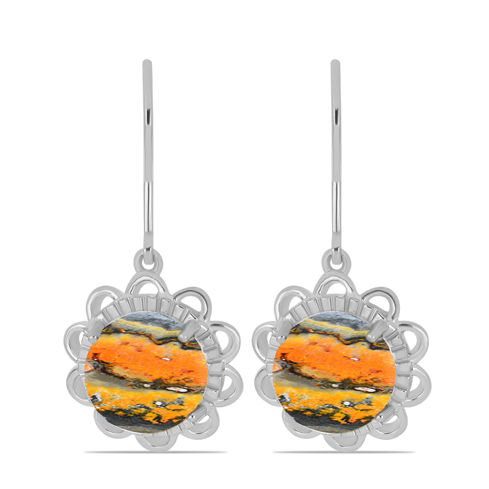 Brincos de Prata com Jaspe Bumble Bee