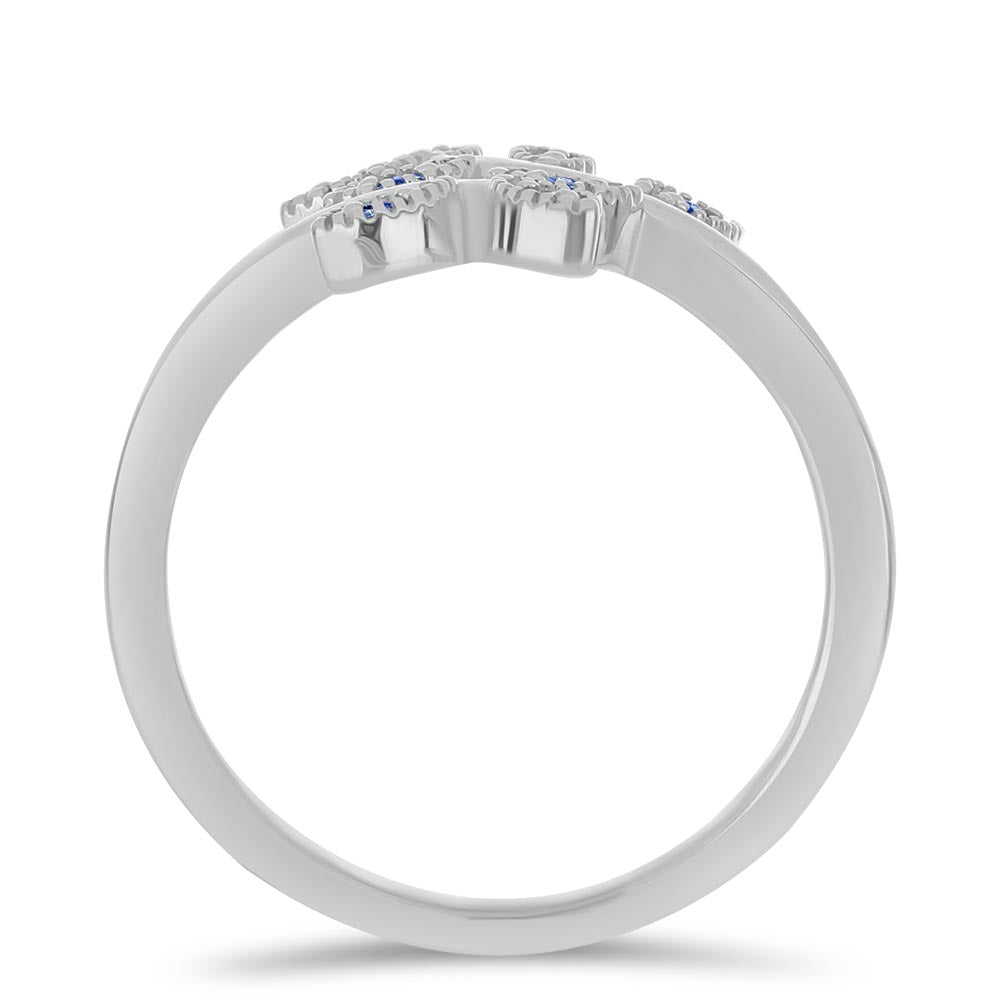 Anel de Prata com Moissanite Azul Real certificado e cultivado em laboratório