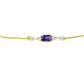 Pulseira de Prata com Banho de Ouro com Ametista de Marrocos e Topázio Branco
