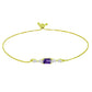 Pulseira de Prata com Banho de Ouro com Ametista de Marrocos e Topázio Branco