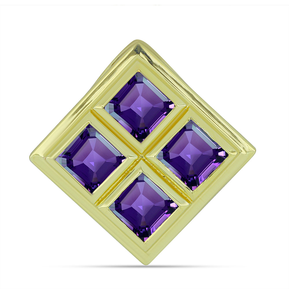 Pendente de Prata com Banho de Ouro com Ametista de Marrocos 1 