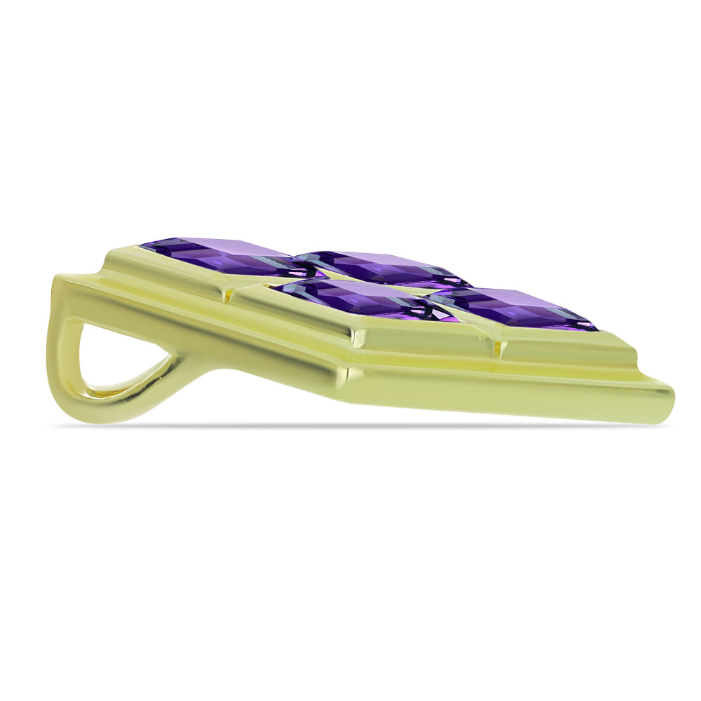 Pendente de Prata com Banho de Ouro com Ametista de Marrocos 2 