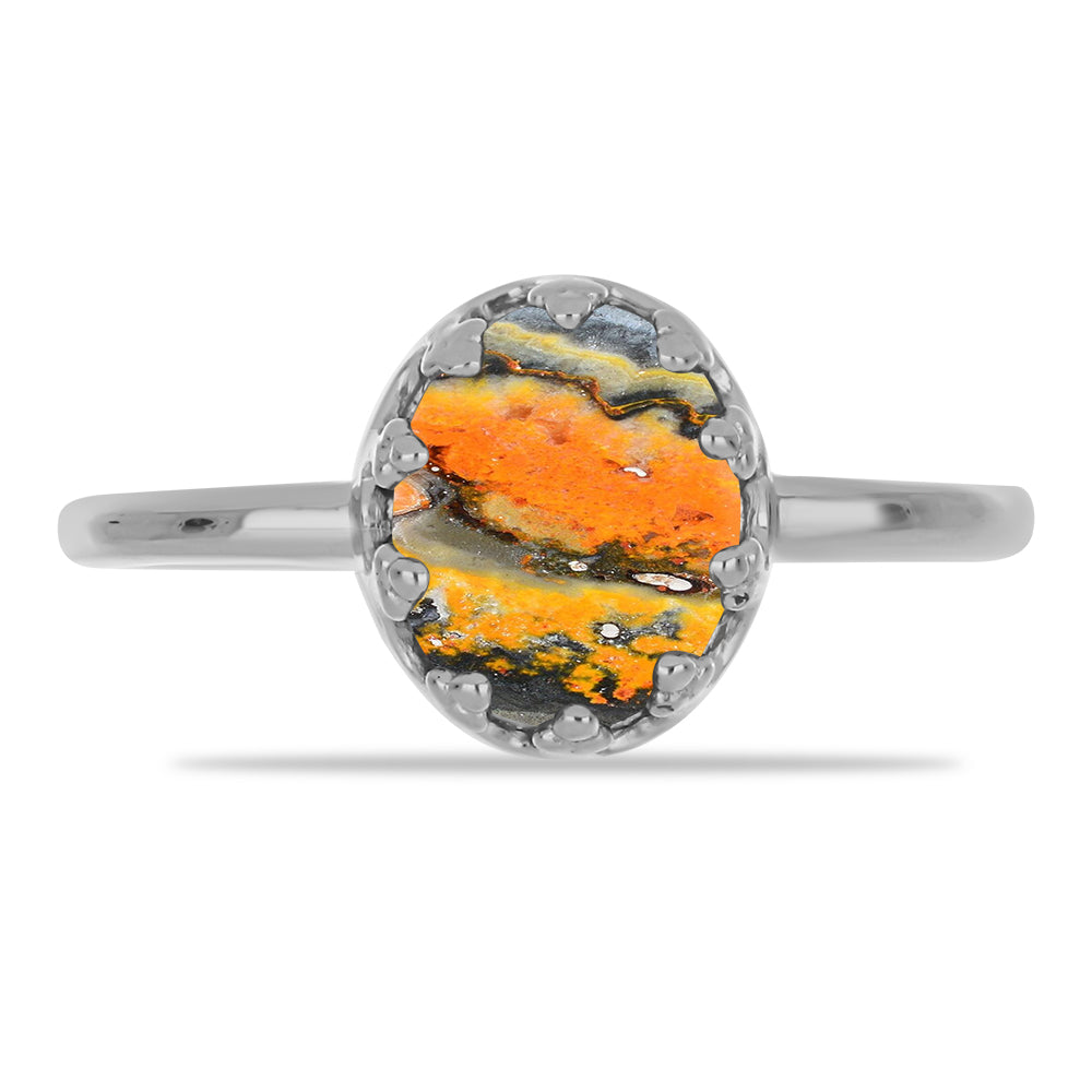 Anel de Prata com Jaspe Bumble Bee