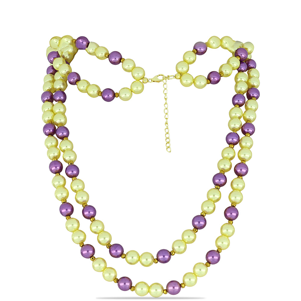 Colar de Prata com Banho de Ouro com Pérola de Água Doce Cor de Pêssego e Hematita de Cerro Bolívar 1 