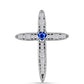 Cruz Pendente de Prata com Safira Azul Australiana e Zircão Branco