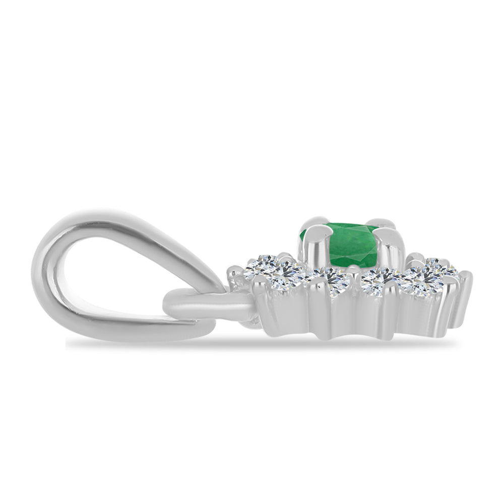 Conjunto de Prata com Rubi de Madagáscar e Esmeralda do Brasil ( Pendente )