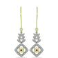 Brincos de Prata com Banho de Ouro com Diamante Vermelho e Diamante Branco