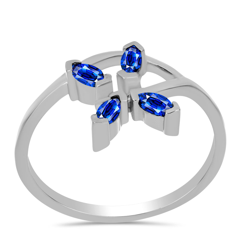 Anel de Prata com Safira Azul Australiana